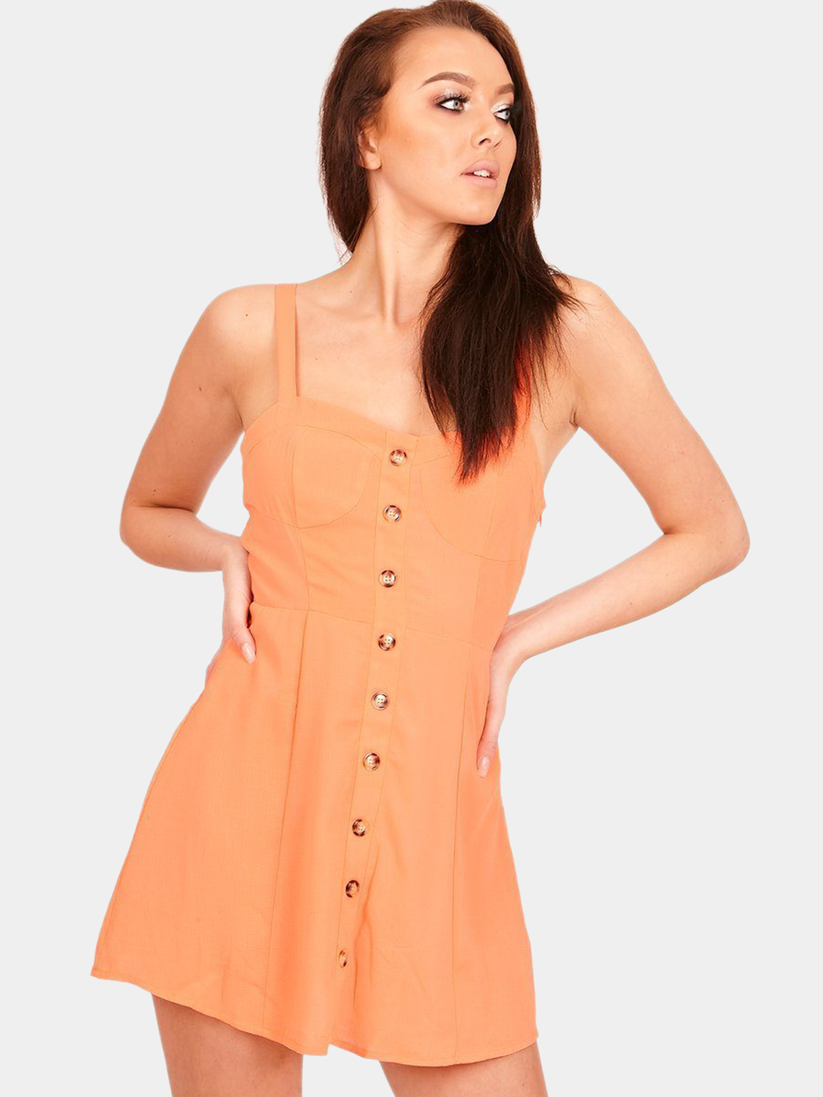 Button Up Skater Style Dress rbeey